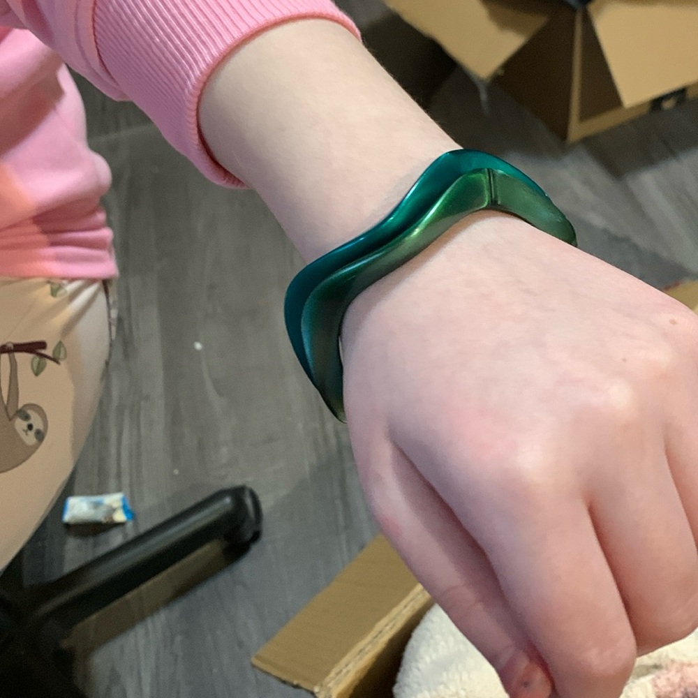 Two bracelets, shades of green, unique shape*